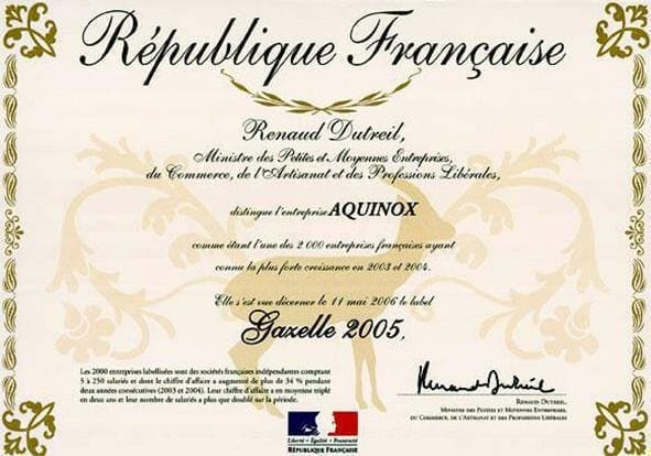 Diplôme Piscines Aquinox